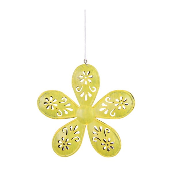 Žltá závesná dekorácia v motíve kvetiny Ego Dekor, ⌀ 13,5 cm
