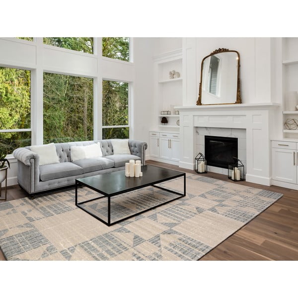 Béžový vlnený koberec 170x240 cm Frotage beige – Agnella-image-1