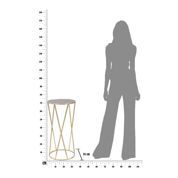 Odkladací stolík v čierno-zlatej farbe Mauro Ferretti Glam Simple, výška 75 cm-image-1