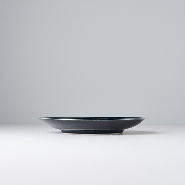 Modrý keramický tanier Mij Copper Swirl, ø 20 cm-image-1