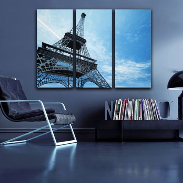 Viacdielny obraz Wall Framework Blue Eiffel Tower, 50 x 69 cm-image-1