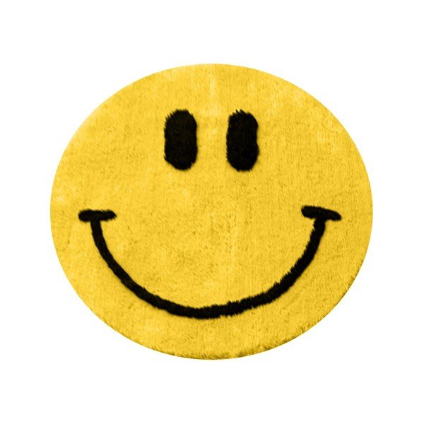 Žltá kúpeľňová predložka ø 90 cm Yellow Smile – Foutastic
