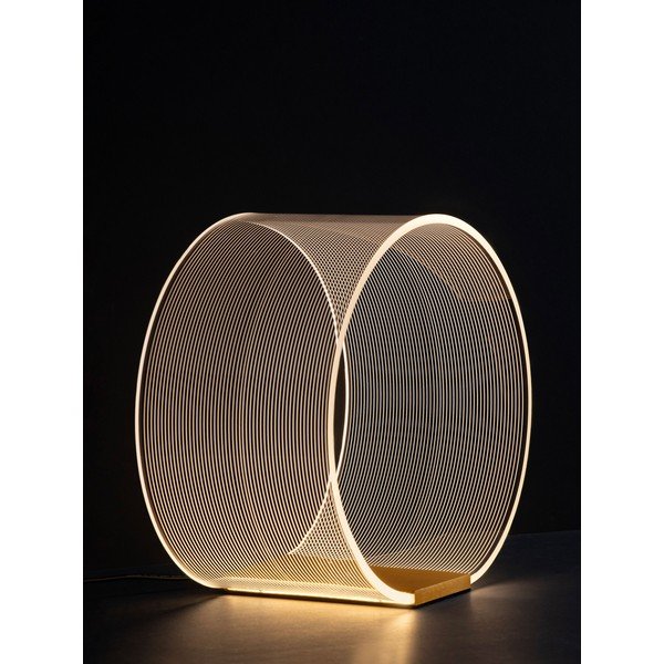 Hliníková LED stolová lampa so stmievačom v zlatej farbe s tienidlom z akrylového skla (výška  28 cm) Valentin – Nova Luce-image-4