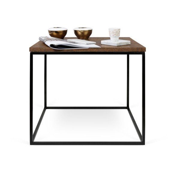 Hnedý konferenčný stolík s čiernymi nohami TemaHome Gleam, 50 cm-image-2
