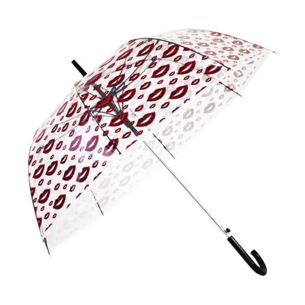Transparentný tyčový dáždnik Ambiance Lips, ⌀ 100 cm