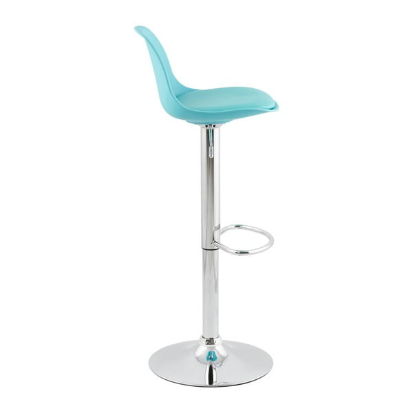 Modrá barová stolička so sedadlom z pravej kože Kokoon-image-2