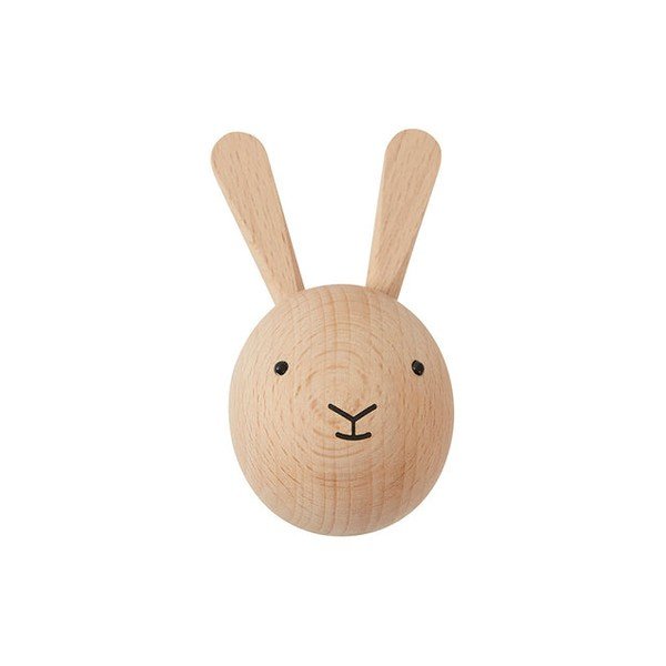 Nástenný háčik z bukového dreva v prírodnej farbe Rabbit – OYOY Mini