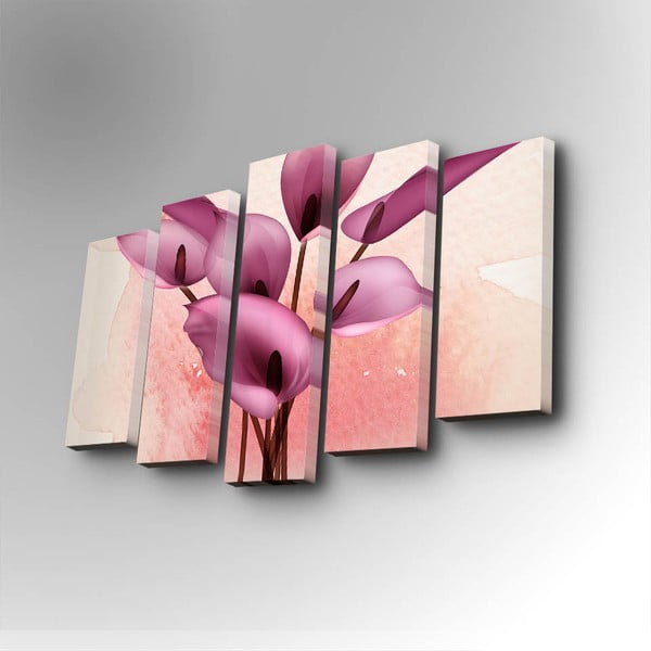 Viacdielny obraz Pink Flower, 82 × 50 cm