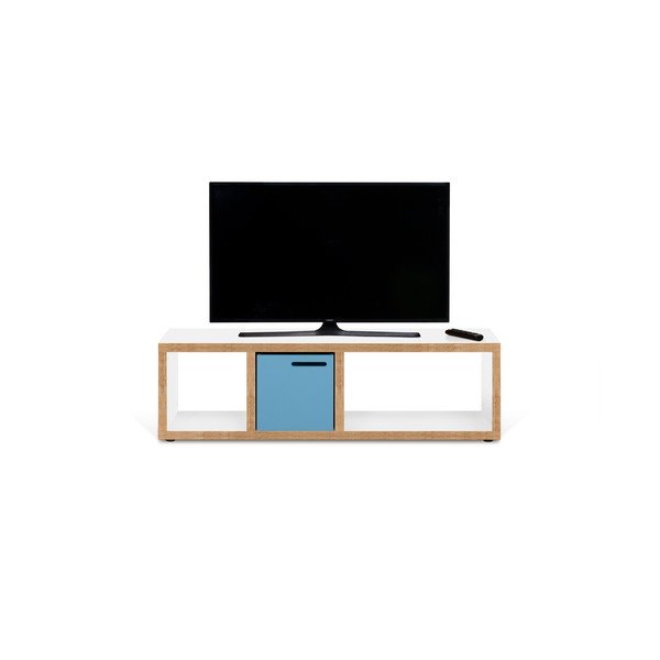 TV stolík v bielo-prírodnej farbe 150x45 cm Berlin – TemaHome-image-4