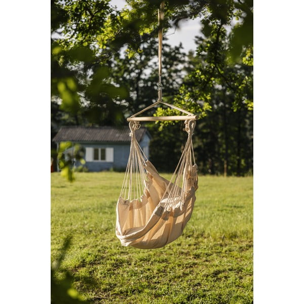 Krémovobiele polstrované závesné záhradné kreslo Tobago – Garden Pleasure-image-1