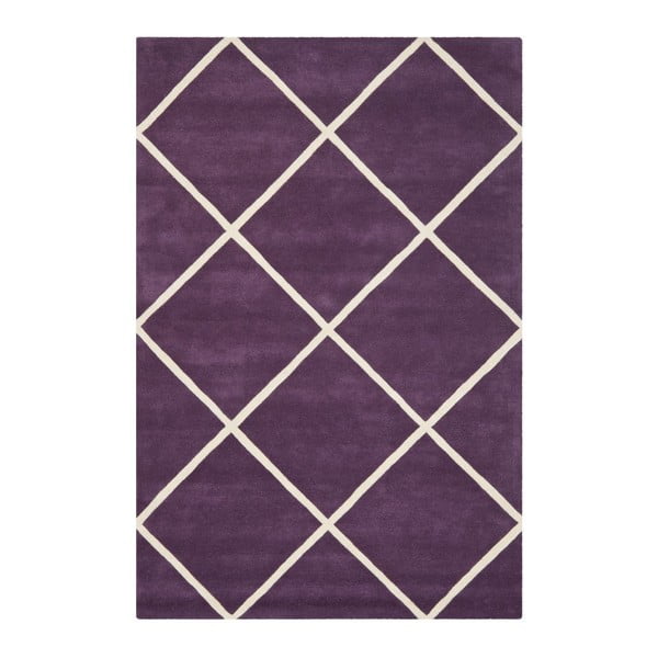 Fialový vlnený koberec Safavieh Eliza Violet, 121x182 cm