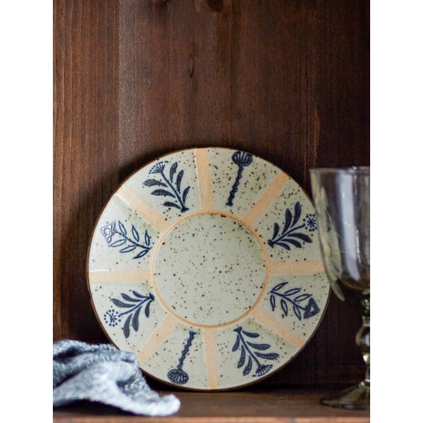 Dezertný tanier z kameniny v svetlomodrej a krémovej farbe ø 16 cm Leonie – Bloomingville-image-2