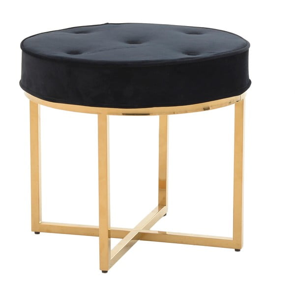 Čierna stolička s kovovými nohami v zlatej farbe InArt