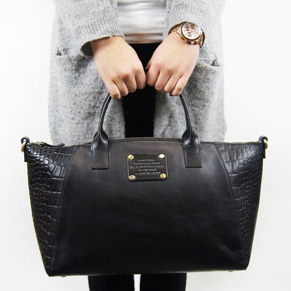 Kožená kabelka Fly Violet midi, krokodília-image-2