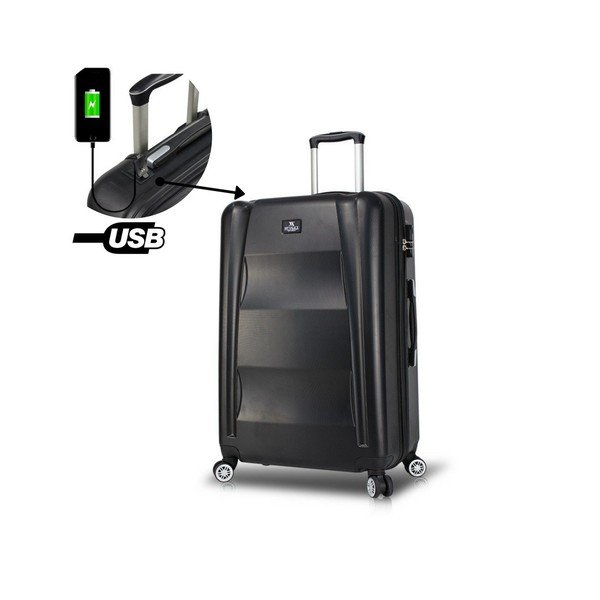 Čierny cestovný kufor na kolieskach s USB portom My Valice COLORS LASSO Pilot Suitcase-image-1