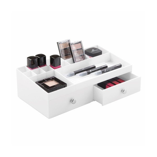 Biely organizér s 2 zásuvkami InterDesign Cosmetic