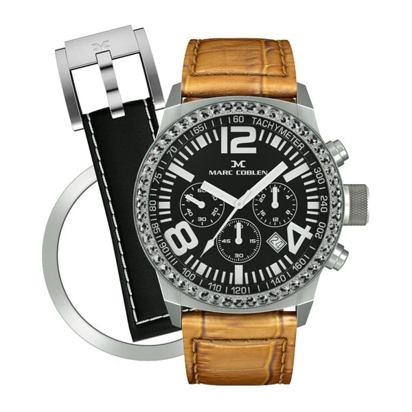 Dámske hodinky Marc Coblen s remienkom a krúžkom na ciferník naviac P72
