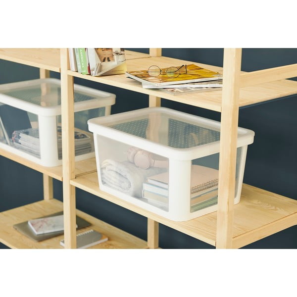 Biely plastový úložný box 55,5x39x26,5 cm Albris – Rotho-image-1