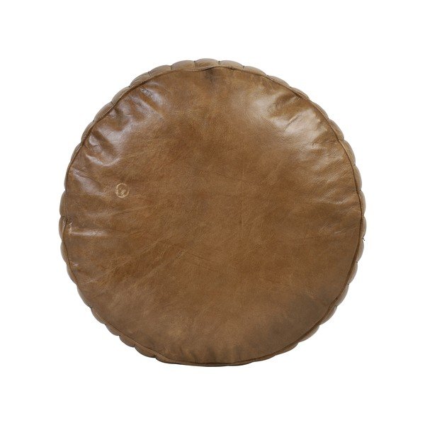 Hnedý kožený puf ø 42 cm Luko - Light & Living-image-1