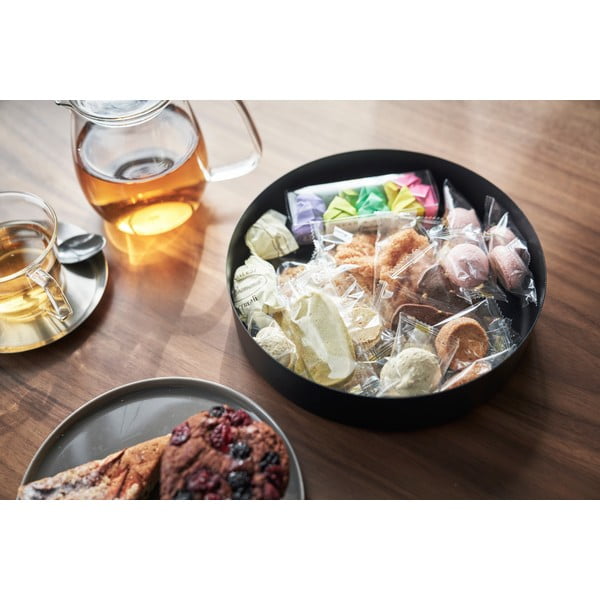 Čierny kovový úložný box s vekom ø 22x6 cm Rin – YAMAZAKI-image-4