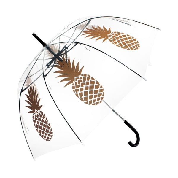 Transparentný tyčový dáždnik Ambiance Birdcage Pineapple, ⌀ 100 cm