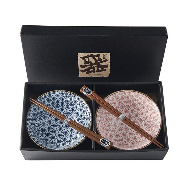 Súprava 2 misiek a jedálenských paličiek MIJ Asanoha-image-2
