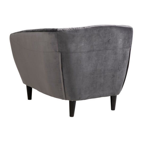 Tmavosivé zamatové kreslo Actona Ria-image-1