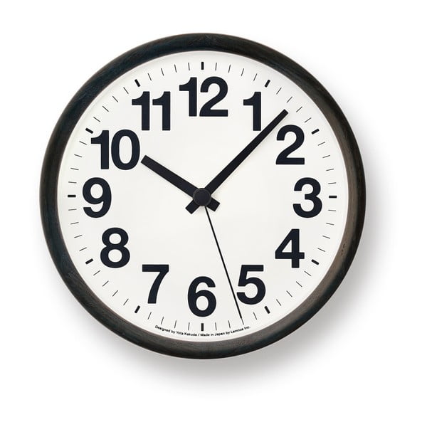 Nástenné hodiny s čiernym rámom Lemnos Clock, ⌀ 22 cm
