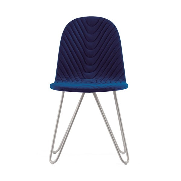 Tmavomodrá stolička s kovovými nohami IKER Mannequin X Wave