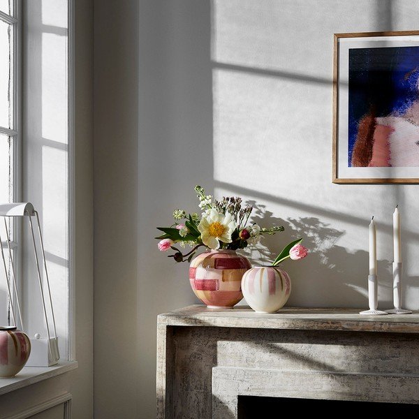 Bielo-ružová keramická váza ø 16 cm Canvas - Kähler Design-image-2