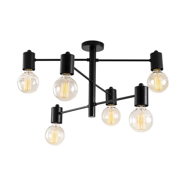 Čierne stropné svietidlo pre 6 žiaroviek Opviq lights Hexa-image-2