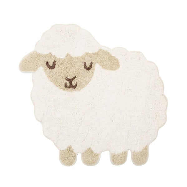 Biely detský bavlnený koberec Sass & Belle Baa Baa Lamb, 56 x 60 cm
