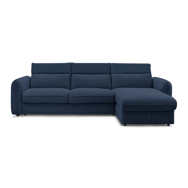 Tmavomodrá rozkladacia rohová pohovka (variabilná) Achille – Bobochic Paris-image-1