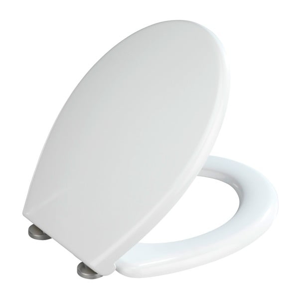 Biele WC sedadlo s jednoduchým zatváraním Wenko Bilbao, 44,5 x 37 cm-image-2