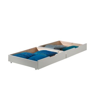 Biele zásuvky pod detskú posteľ 2 ks Pino – Vipack