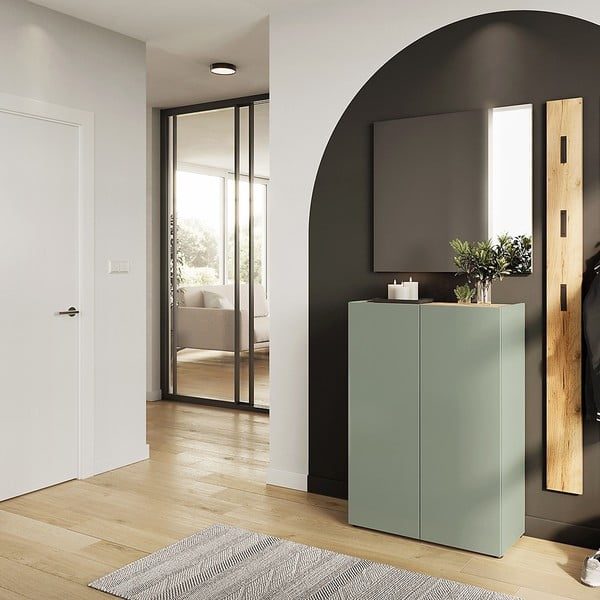 Svetlozelená predsieňová zostava v dekore duba 104x200x33 cm Alviano – Germania-image-1