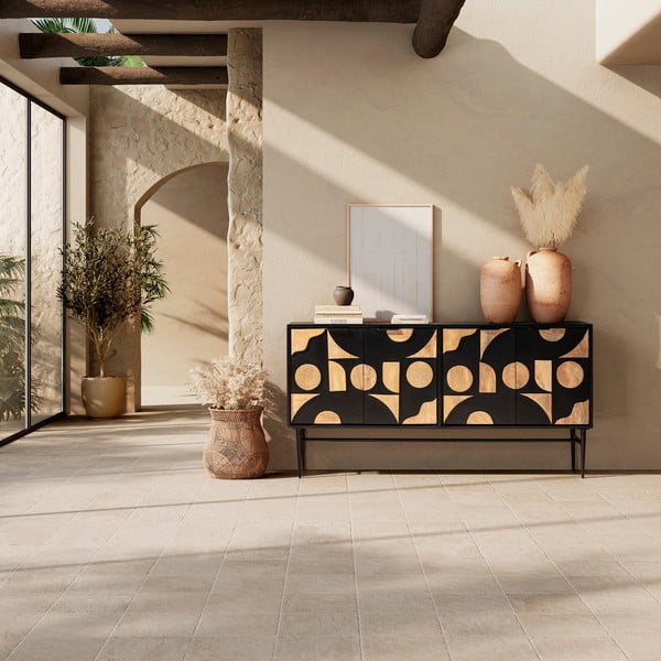 Čierna komoda z mangového dreva 175x90x40 cm Navya – MOME-image-1