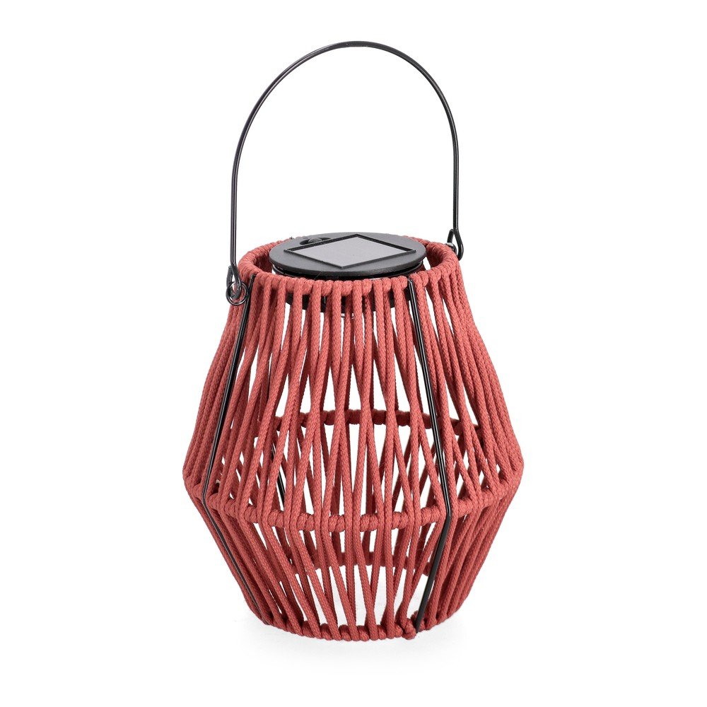 E-shop Červený LED lampáš so solárnym panelom (výška 17 cm) Juny – Yes Everyday