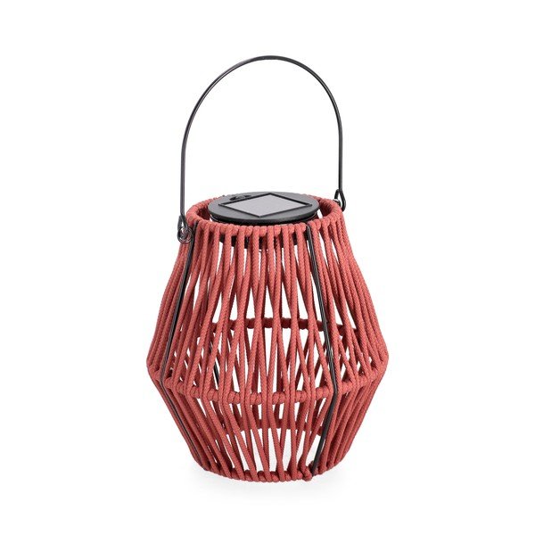 Červený LED lampáš so solárnym panelom (výška  17 cm) Juny – Yes Everyday