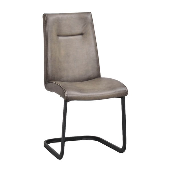 Sivá polstrovaná stolička s kovovým podnožím Rowico Elton