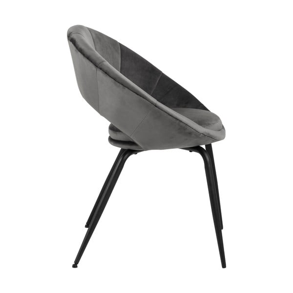 Tmavosivá zamatová jedálenská stolička Actona Julia-image-3