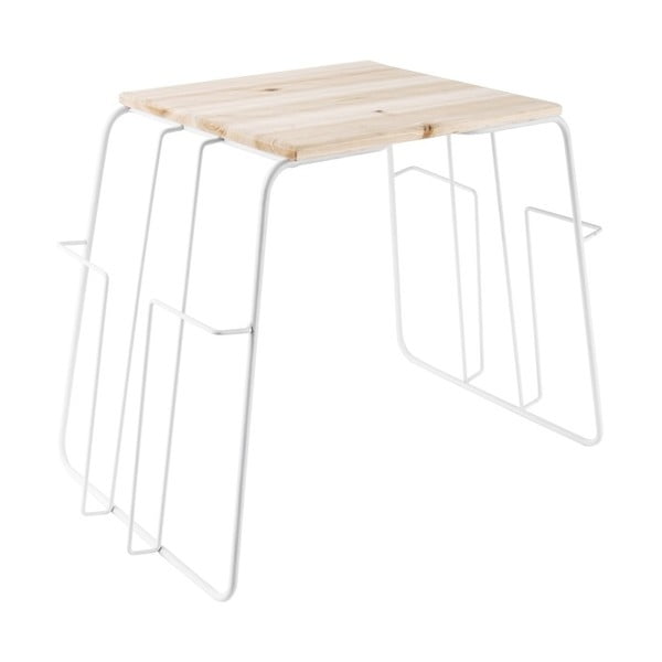 Biely odkladací stolík s možnosťou uloženia časopisov Leitmotiv Wired