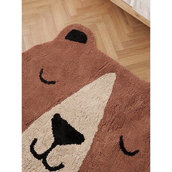 Hnedý prateľný/ručne tkaný bavlnený detský koberec 101x120 cm Snuggle Benni – Hanse Home-image-4