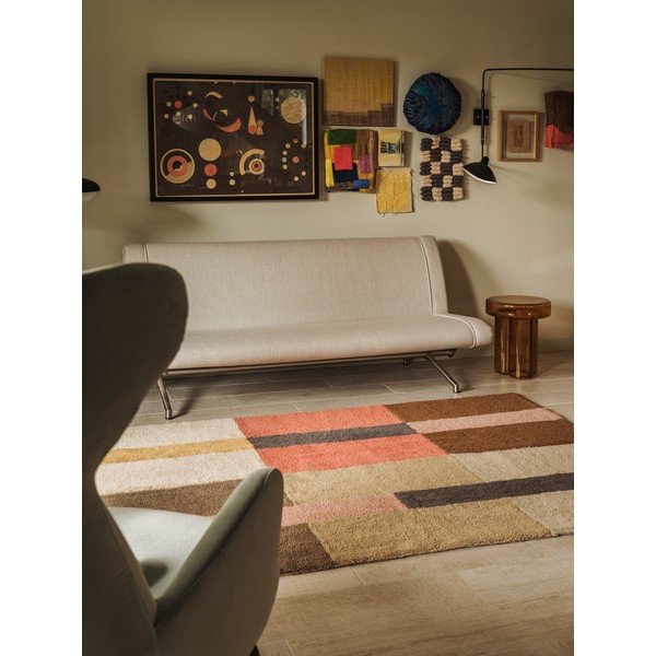 Ručne tkaný vlnený behúň 80x230 cm Chroma Spiced Coral – Lorena Canals-image-1