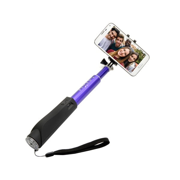 Teleskopická selfie tyč FIXED s BT spúšťou, modrá