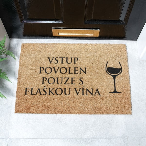 Rohožka z kokosového vlákna 40x60 cm Flaška Vína – Artsy Doormats-image-1