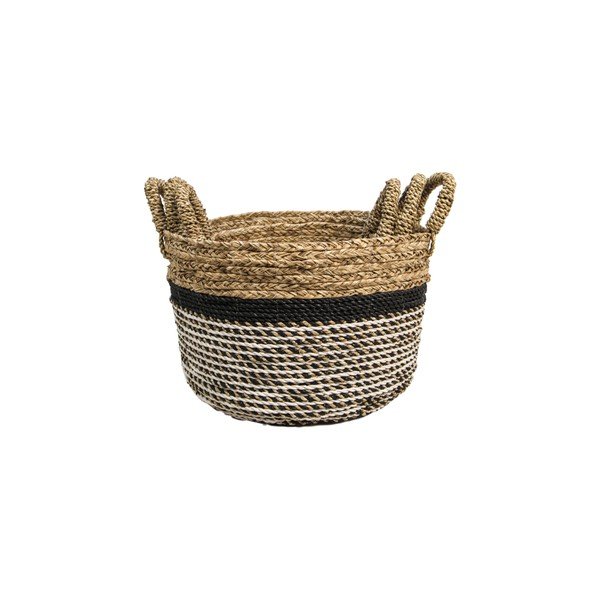 Súprava 3 úložných košíkov HSM collection Raffia Natural Gris-image-3