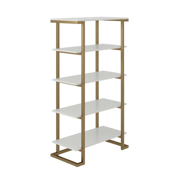 Regál v bielo-zlatej farbe CosmoLiving by Cosmopolitan Ella, 76 x 141 cm-image-3
