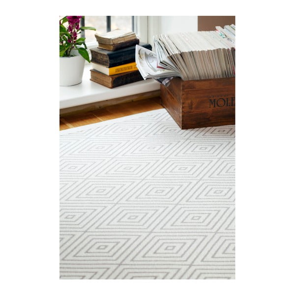 Biely vzorovaný obojstranný koberec Narma Kalana, 160 × 230 cm-image-4