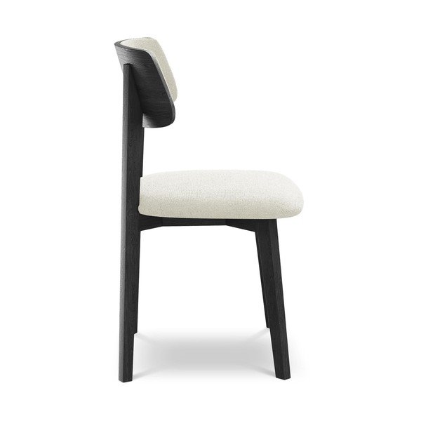 Krémová jedálenská stolička z masívneho dreva Niu – Makamii-image-2